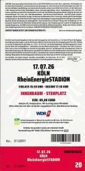 17.07.2026 Köln - Ticket - back